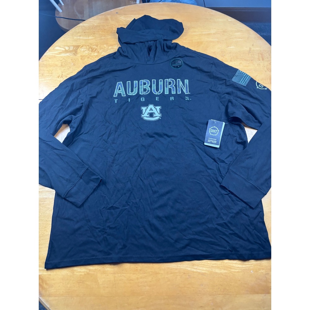 Colosseum Auburn Tigers OHT Military Appreciation Hooded T-Shirt Black 3XL New